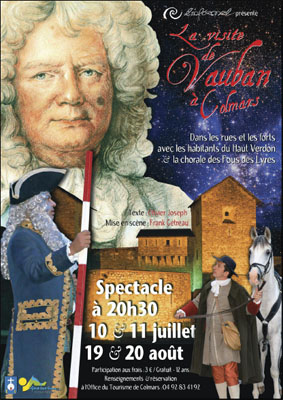 Affiche du spectacle La visite de Vauban à Colmars ... 1700 Affiche du spectacle La visite de Vauban à Colmars