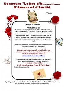 4eme édition du concours lettre amour et amitié