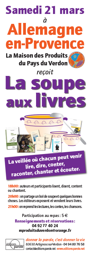 Soupe aux livres Allemagne-en-Provence 21 mars 2015 