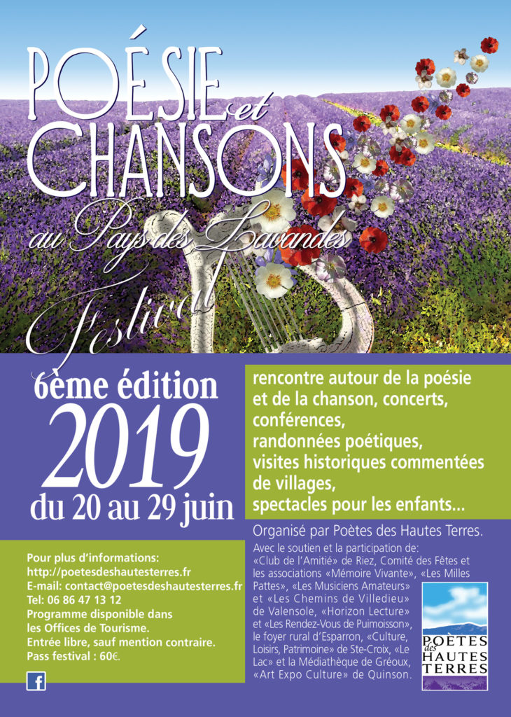 Festival Poésie et Chansons au Pays des Lavandes 2019