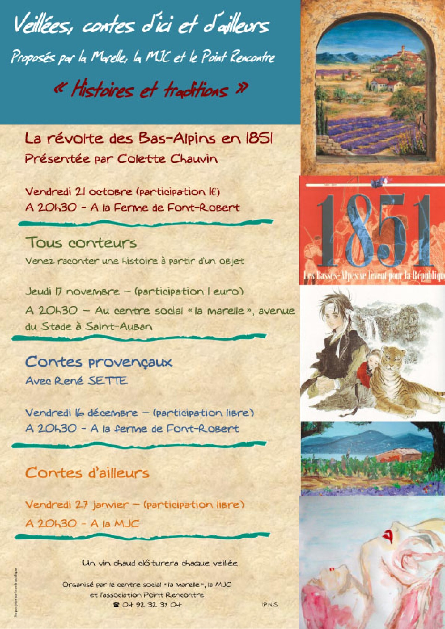 Veillées contes d'ici et d'ailleurs à Chateau-Arnoux saison 2011-2012