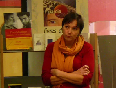 Agnès Pastourel lors de La soupe aux livres à Digne