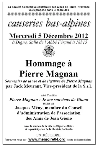 Hommage à Pierre Magnan