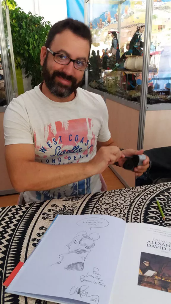 Fred Campoy dédicace à Digne-les-Bains lors de la Foire de la lavande 2018 ©AD04/GBe Fred Campoy dédicace à Digne-les-Bains